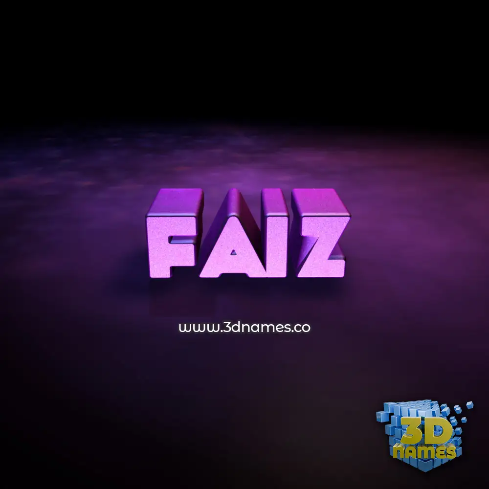 faiz in Big Purple style - 3D name wallpaper