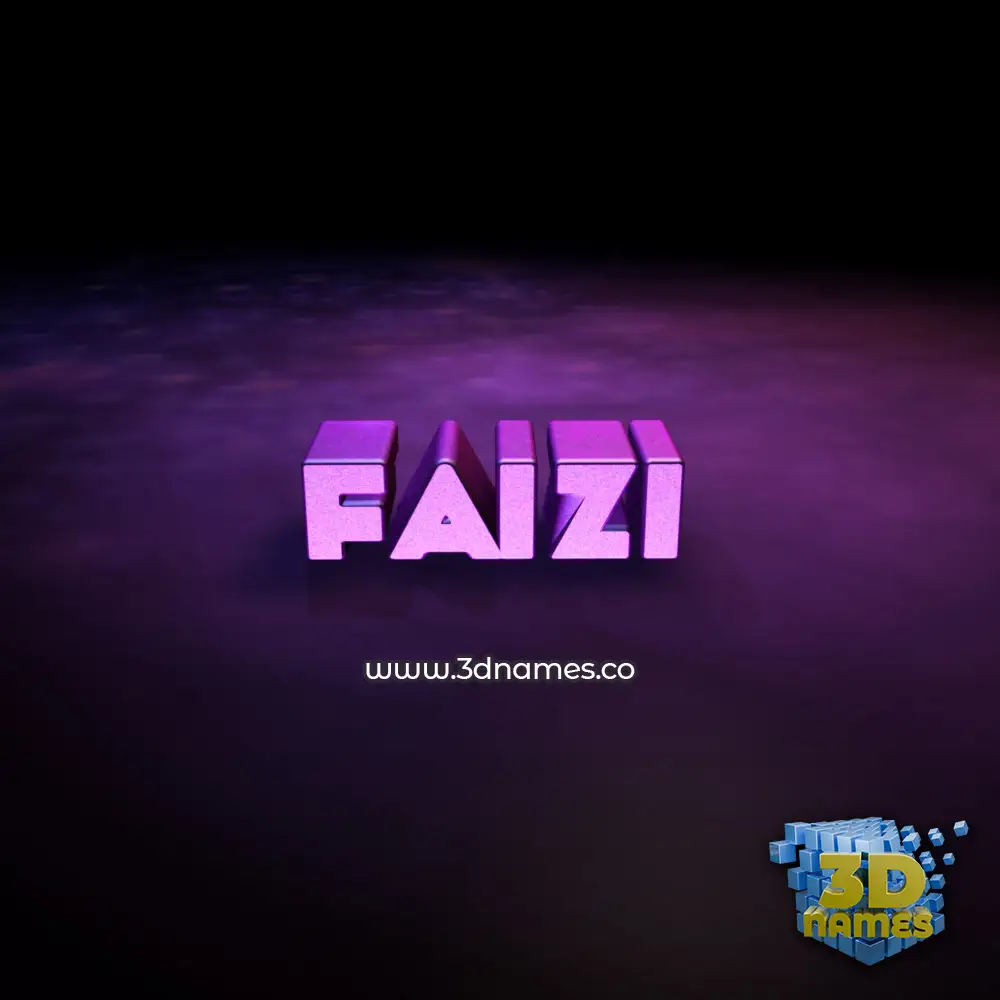 faizi in Big Purple style - 3D name wallpaper