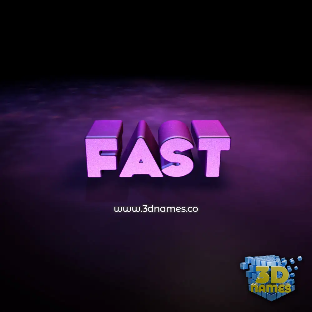 fast in Big Purple style - 3D name wallpaper