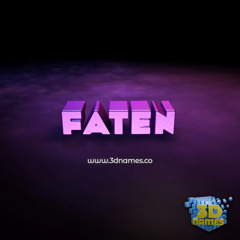 faten in Big Purple style - 3D name wallpaper