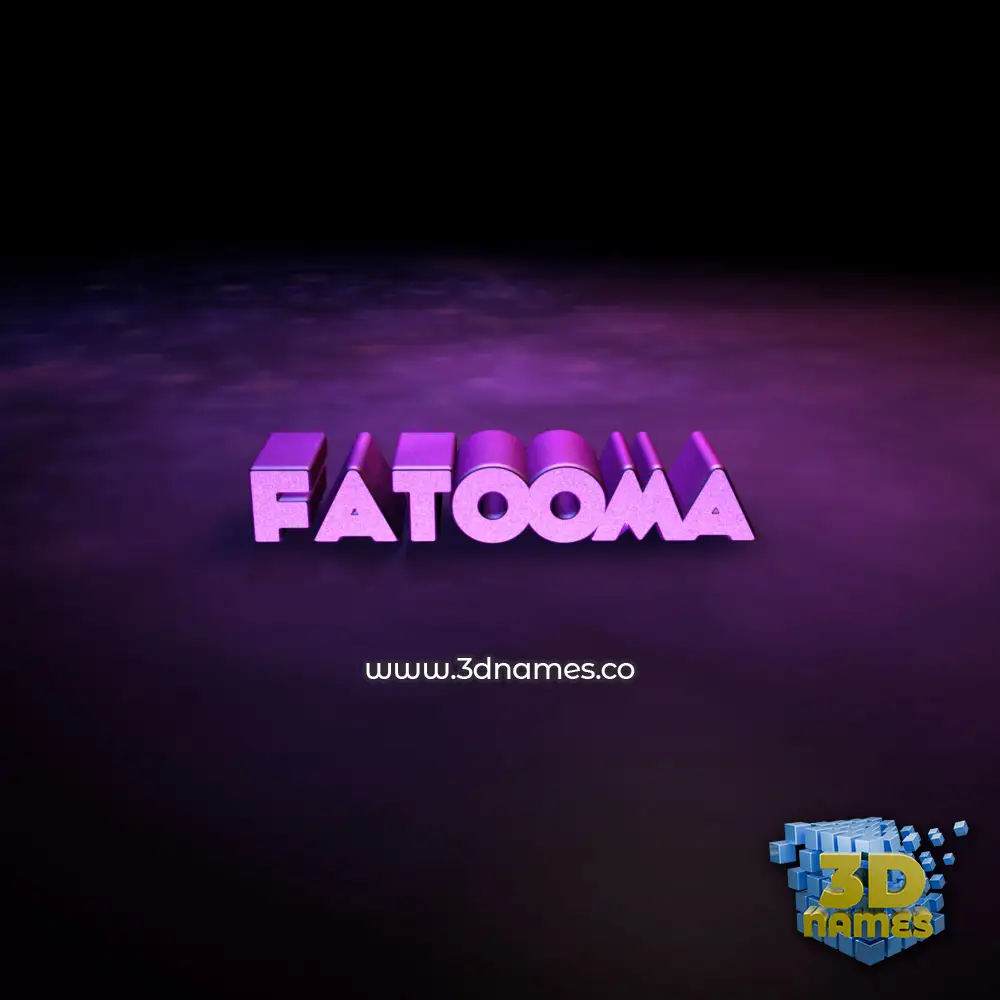 fatooma in Big Purple style - 3D name wallpaper
