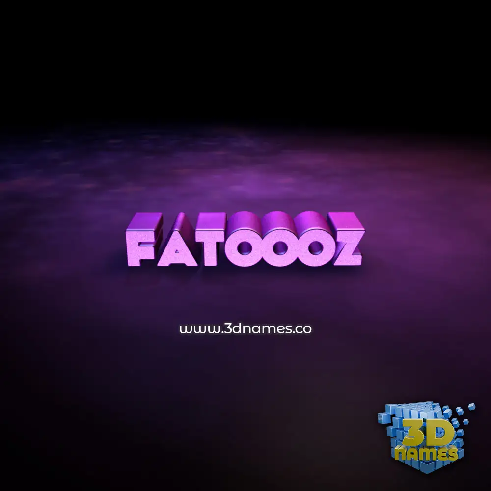 fatoooz in Big Purple style - 3D name wallpaper