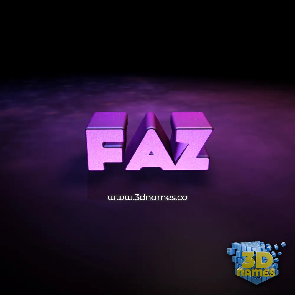 faz in Big Purple style - 3D name wallpaper