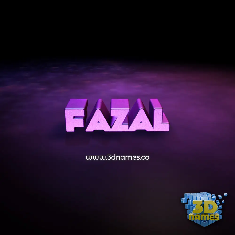 fazal in Big Purple style - 3D name wallpaper