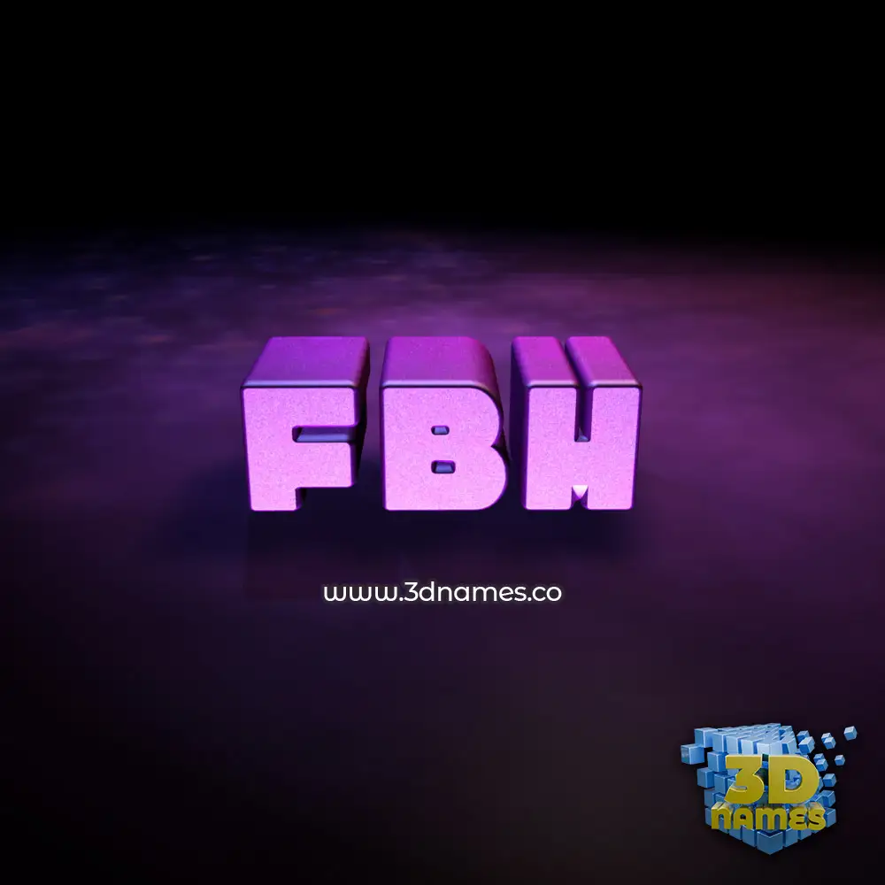 fbh in Big Purple style - 3D name wallpaper