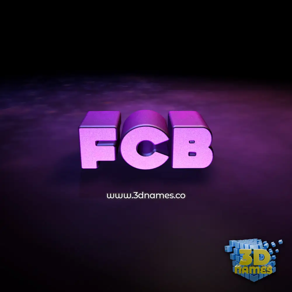 fcb in Big Purple style - 3D name wallpaper