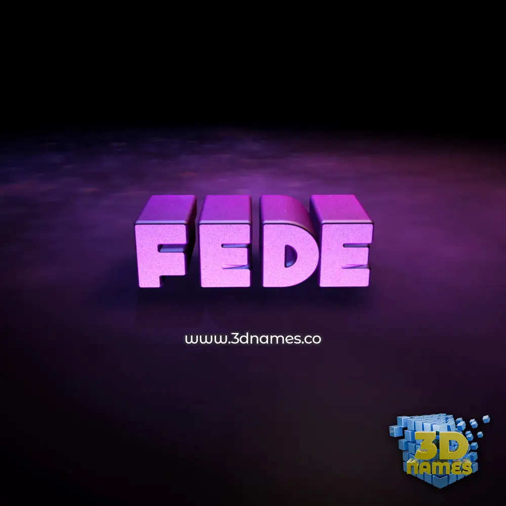 fede in Big Purple style - 3D name wallpaper
