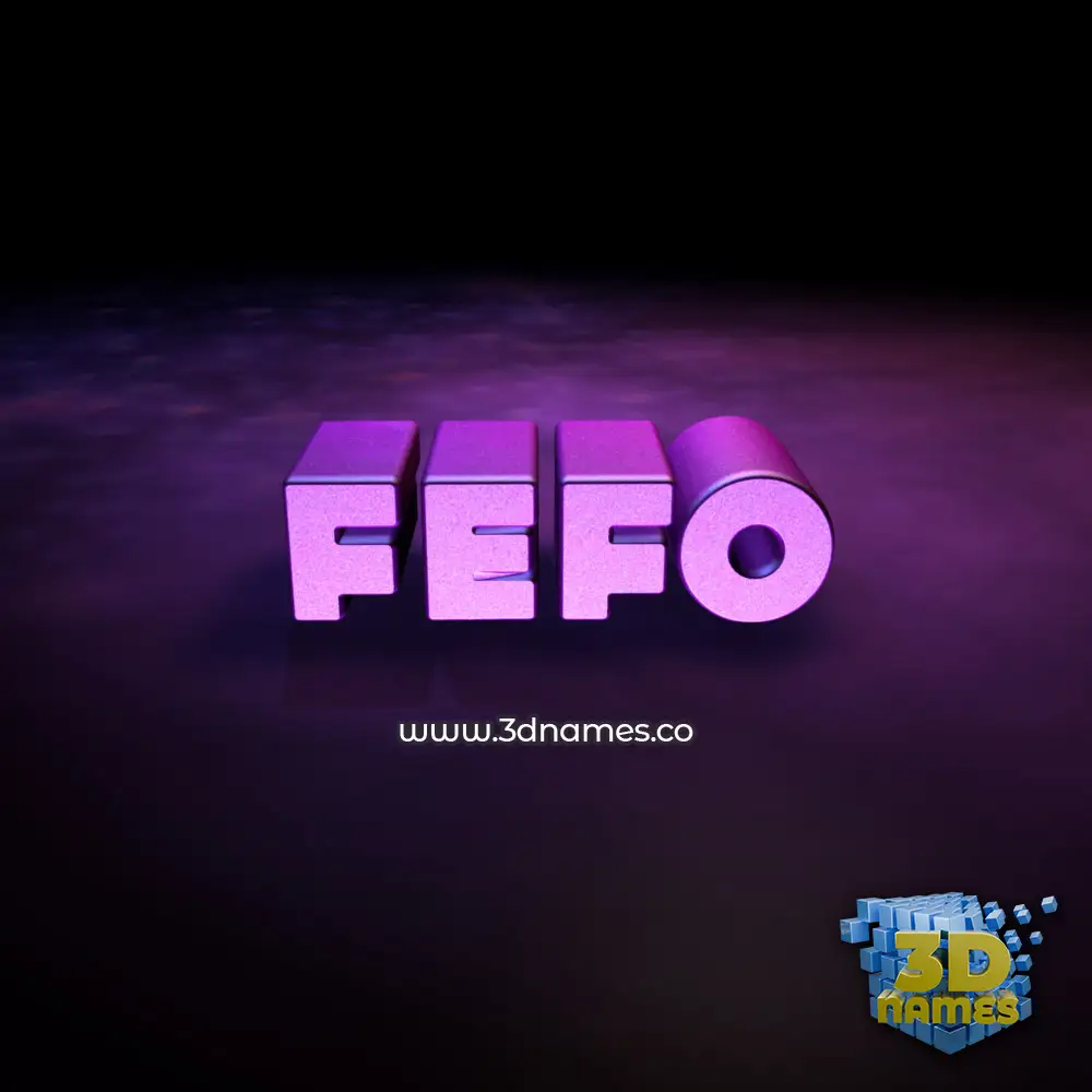 fefo in Big Purple style - 3D name wallpaper