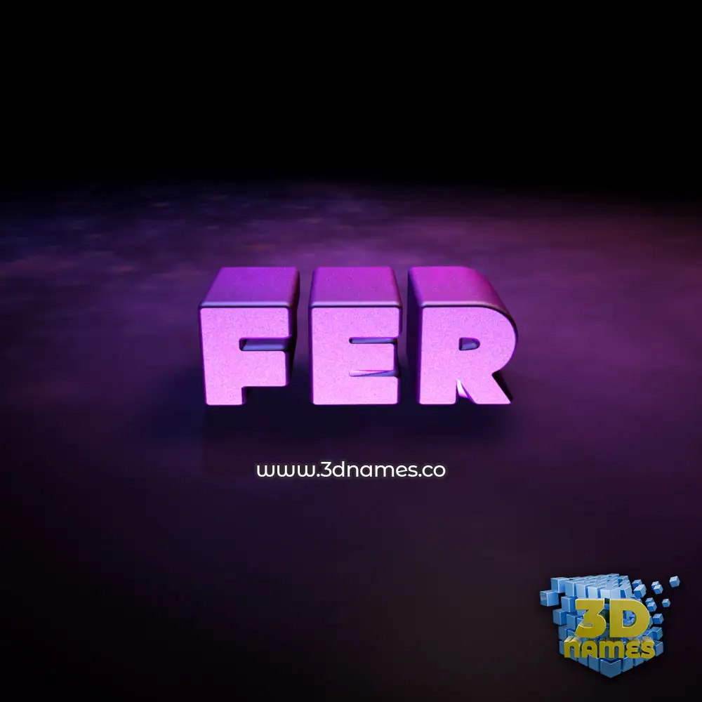 fer in Big Purple style - 3D name wallpaper