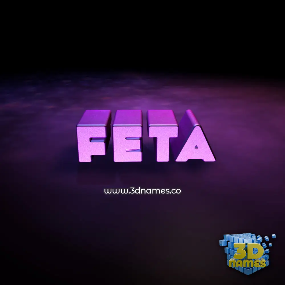 feta in Big Purple style - 3D name wallpaper
