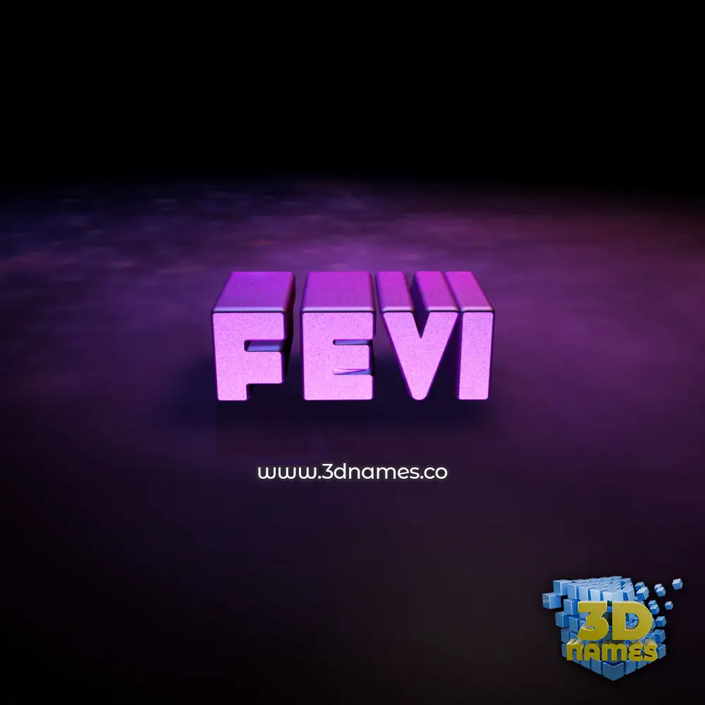 fevi in Big Purple style - 3D name wallpaper