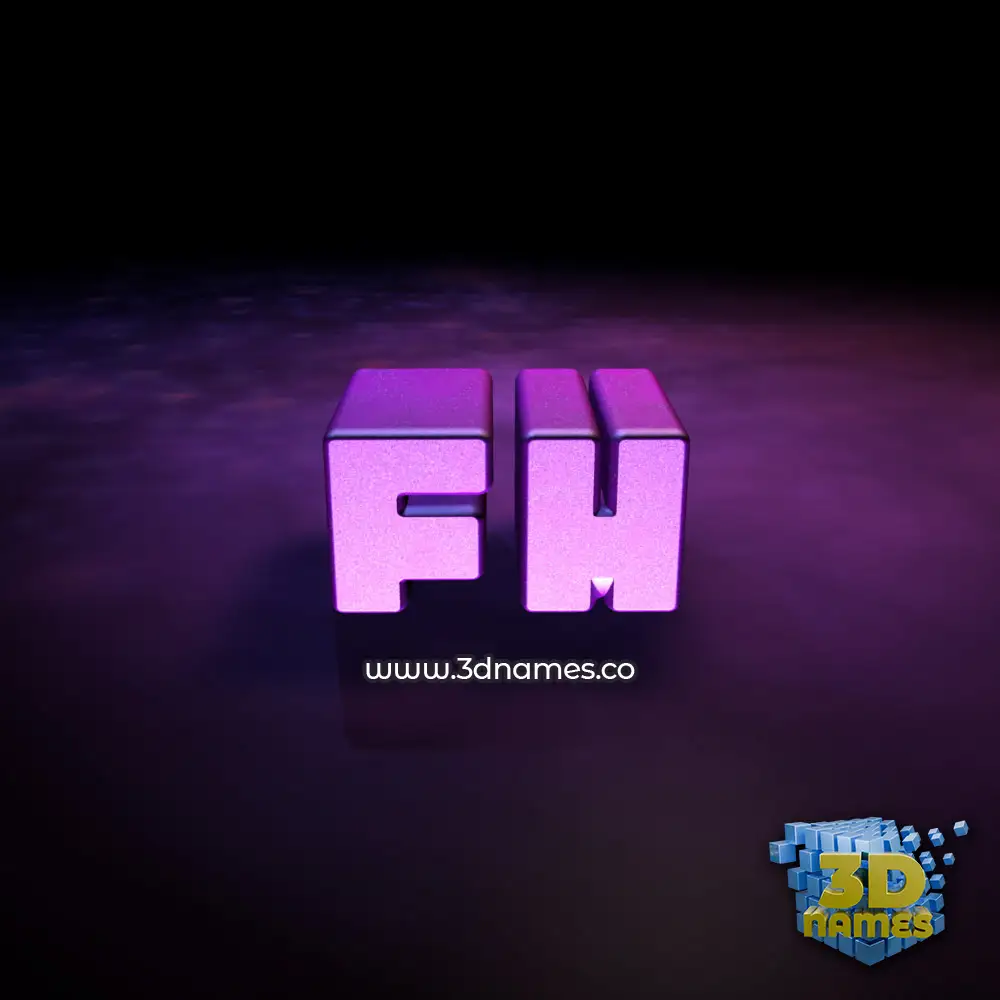 fh in Big Purple style - 3D name wallpaper