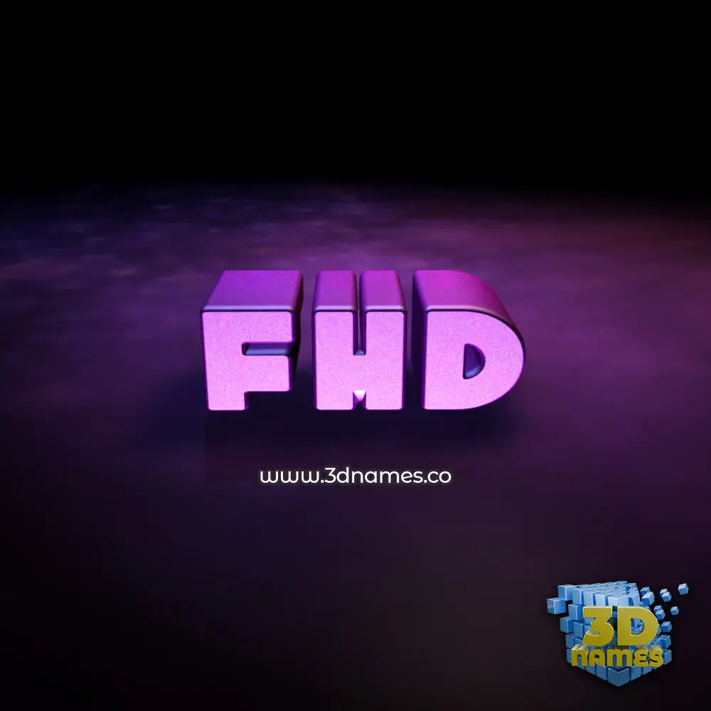 fhd in Big Purple style - 3D name wallpaper