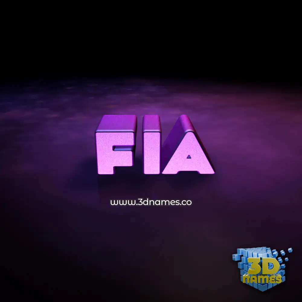 fia in Big Purple style - 3D name wallpaper