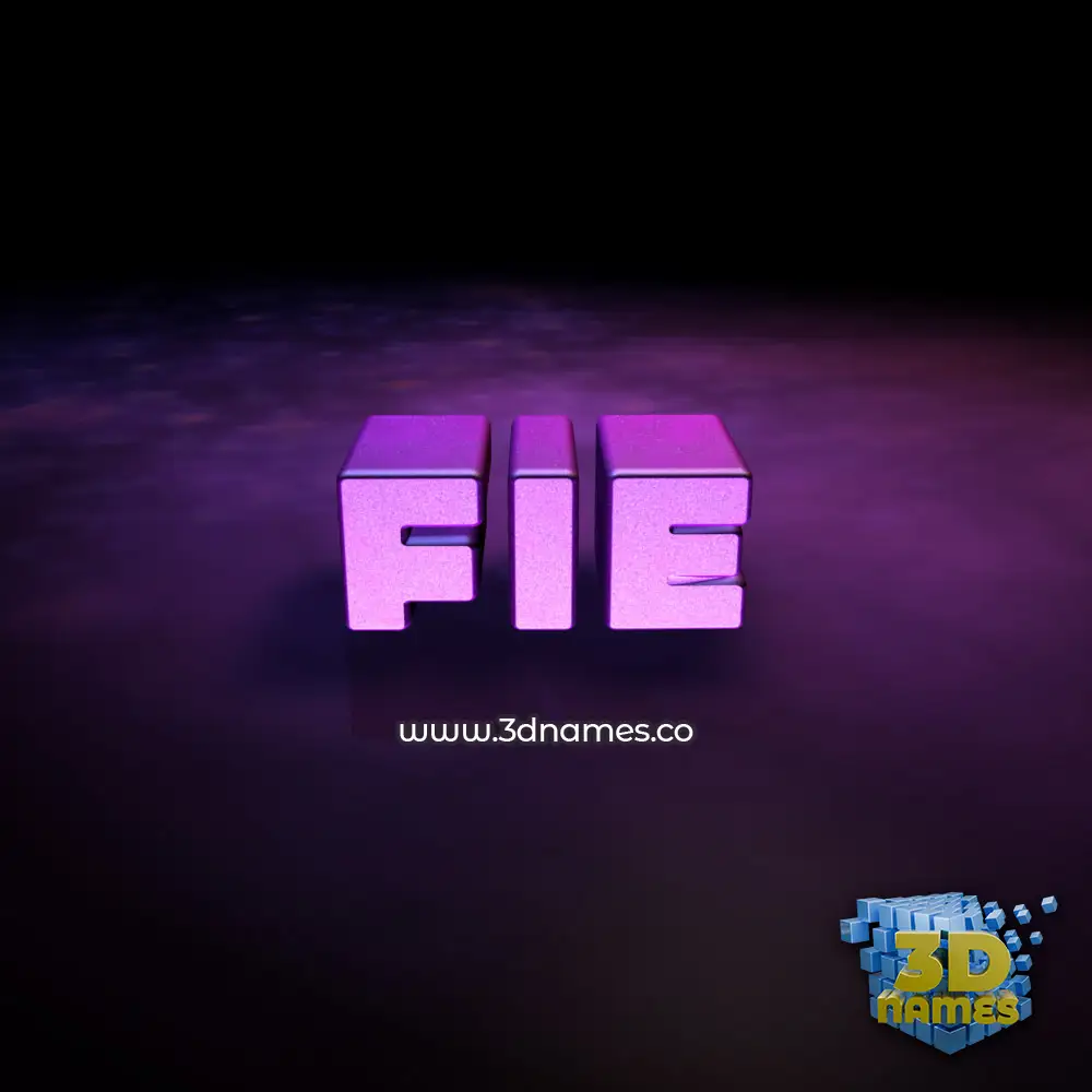 fie in Big Purple style - 3D name wallpaper