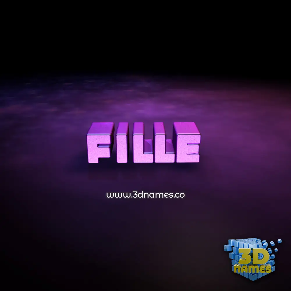 fille in Big Purple style - 3D name wallpaper