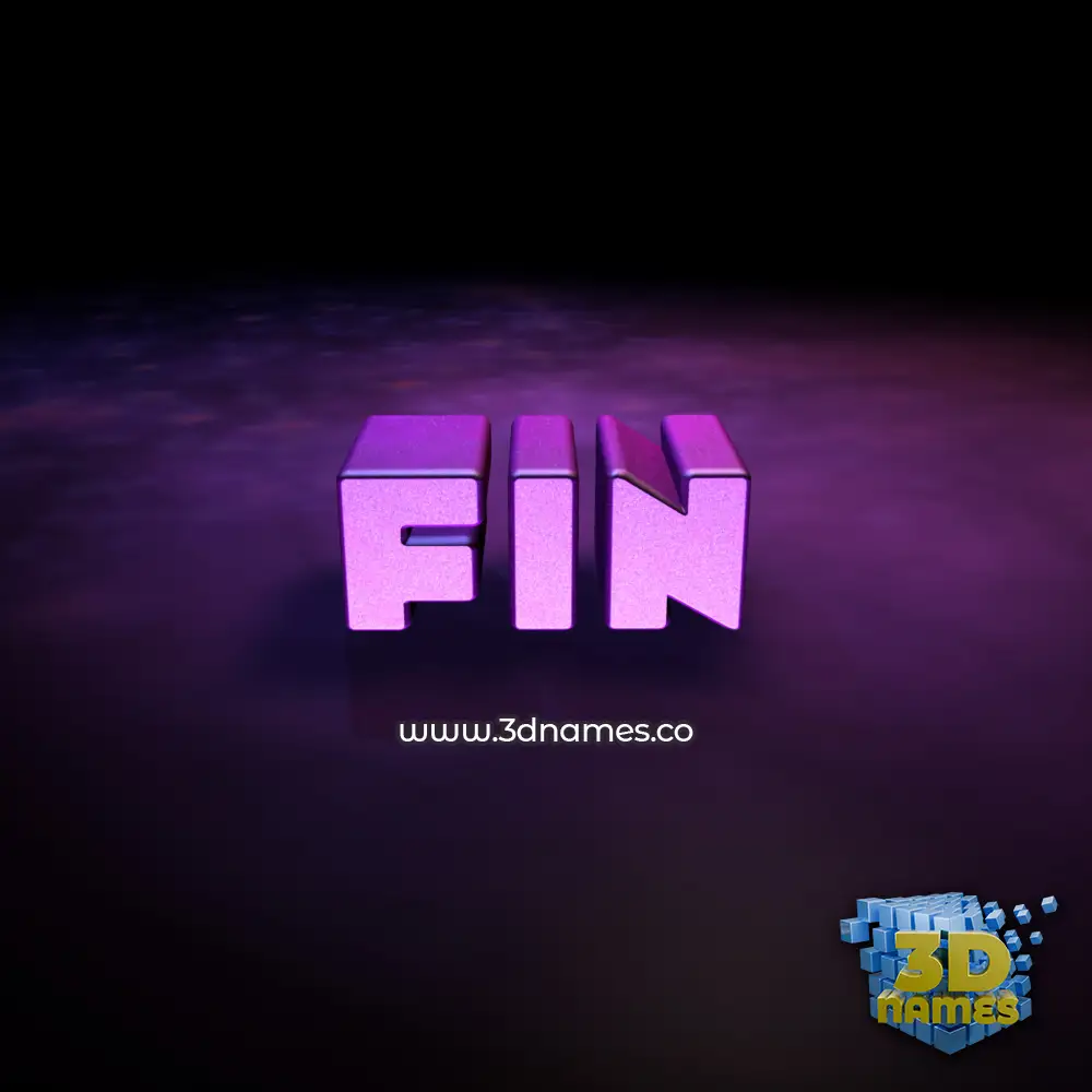 fin in Big Purple style - 3D name wallpaper