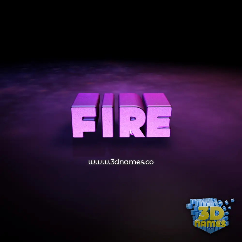 fire in Big Purple style - 3D name wallpaper