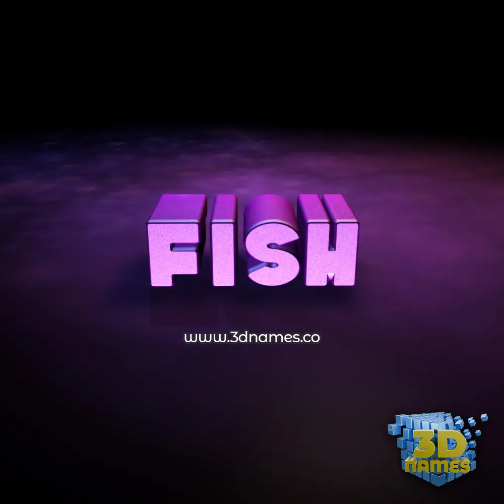 fish in Big Purple style - 3D name wallpaper