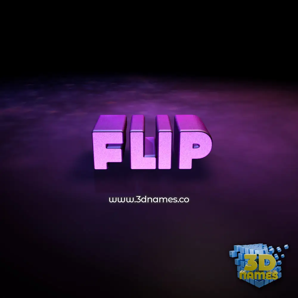 flip in Big Purple style - 3D name wallpaper