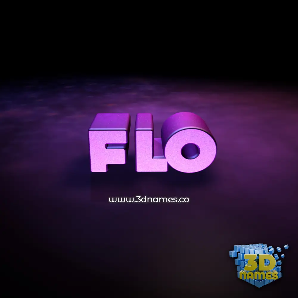 flo in Big Purple style - 3D name wallpaper