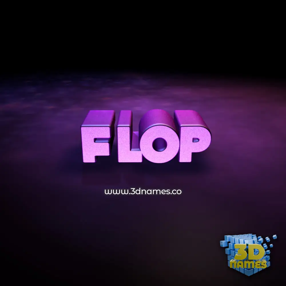 flop in Big Purple style - 3D name wallpaper