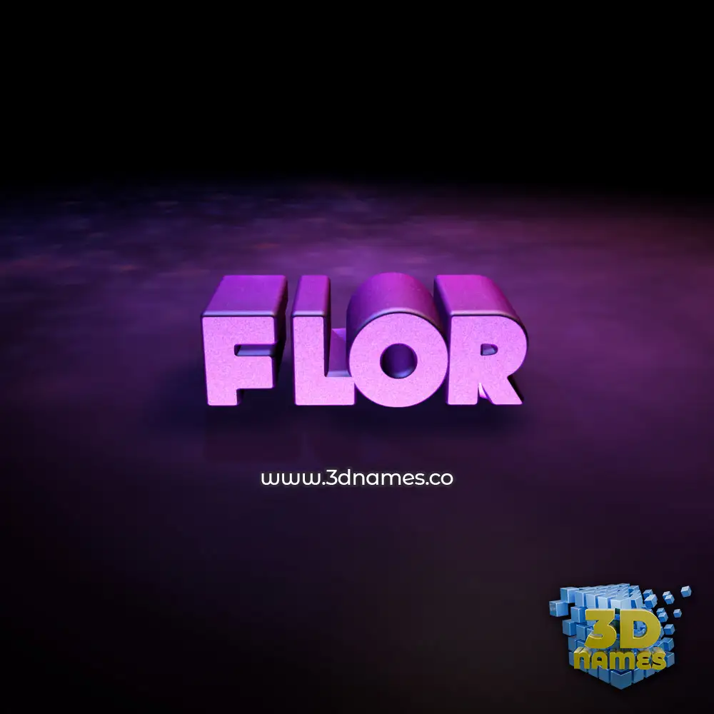 flor in Big Purple style - 3D name wallpaper