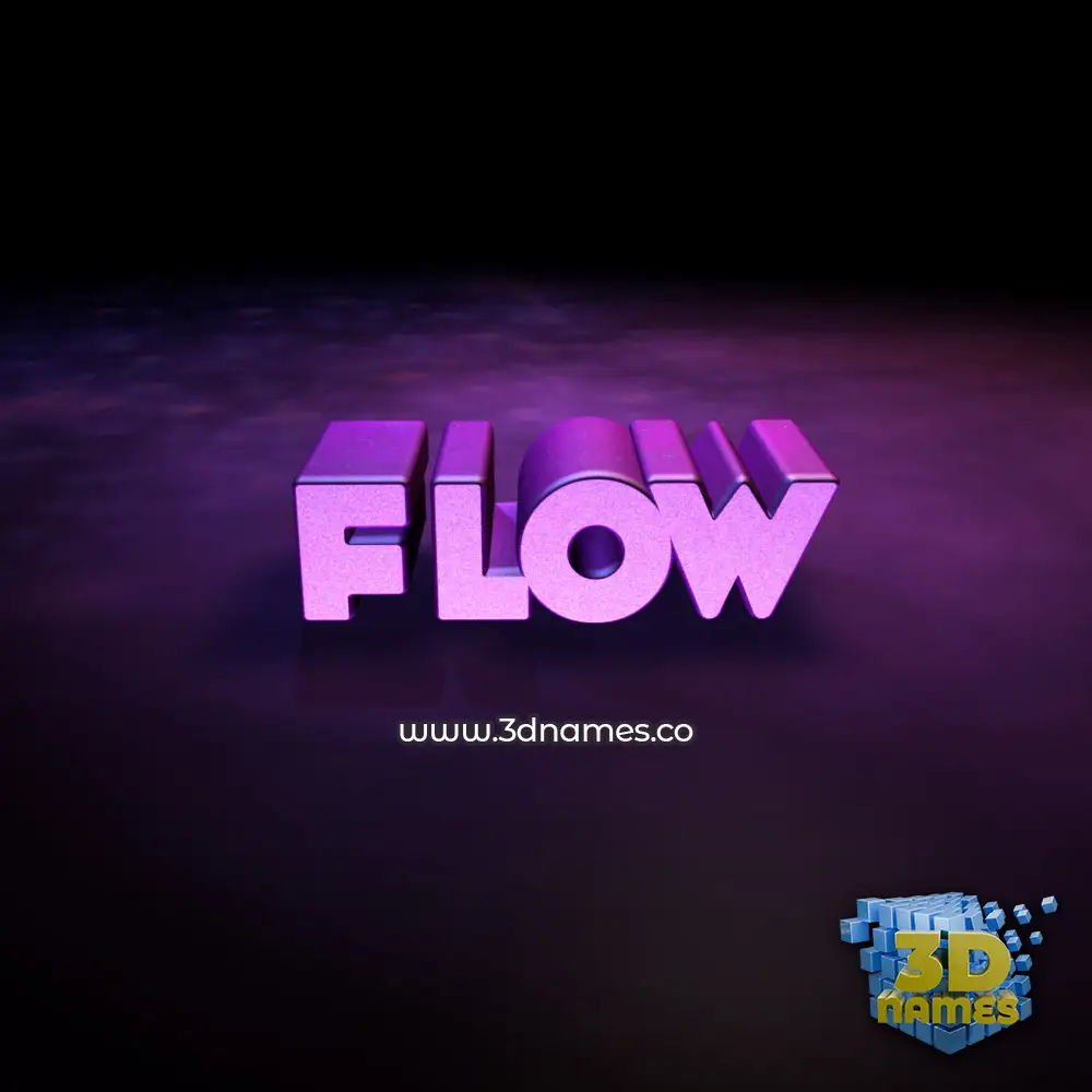 flow in Big Purple style - 3D name wallpaper