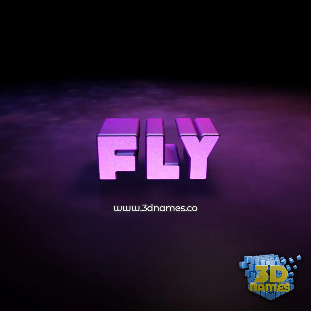 fly in Big Purple style - 3D name wallpaper
