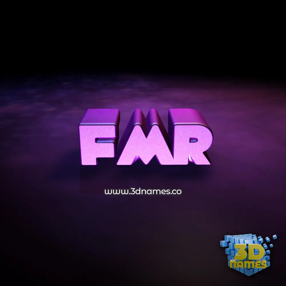 fmr in Big Purple style - 3D name wallpaper