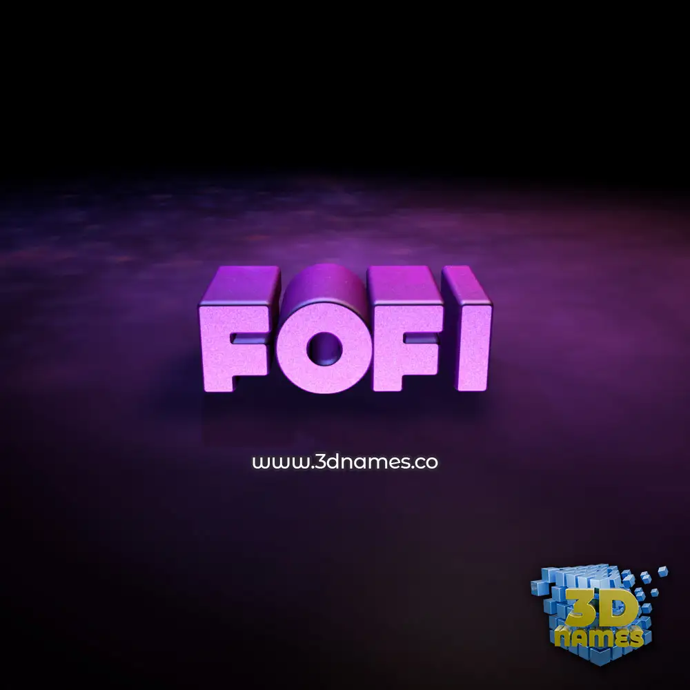 fofi in Big Purple style - 3D name wallpaper