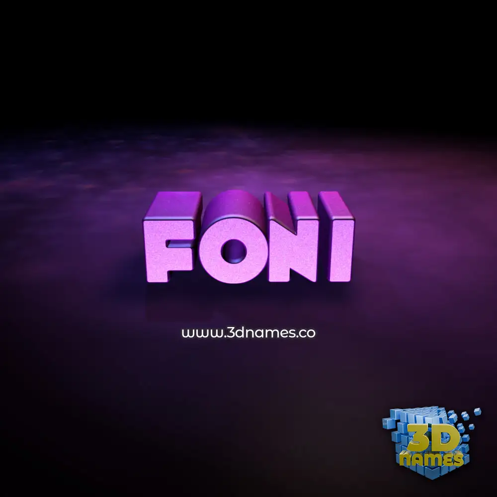 foni in Big Purple style - 3D name wallpaper