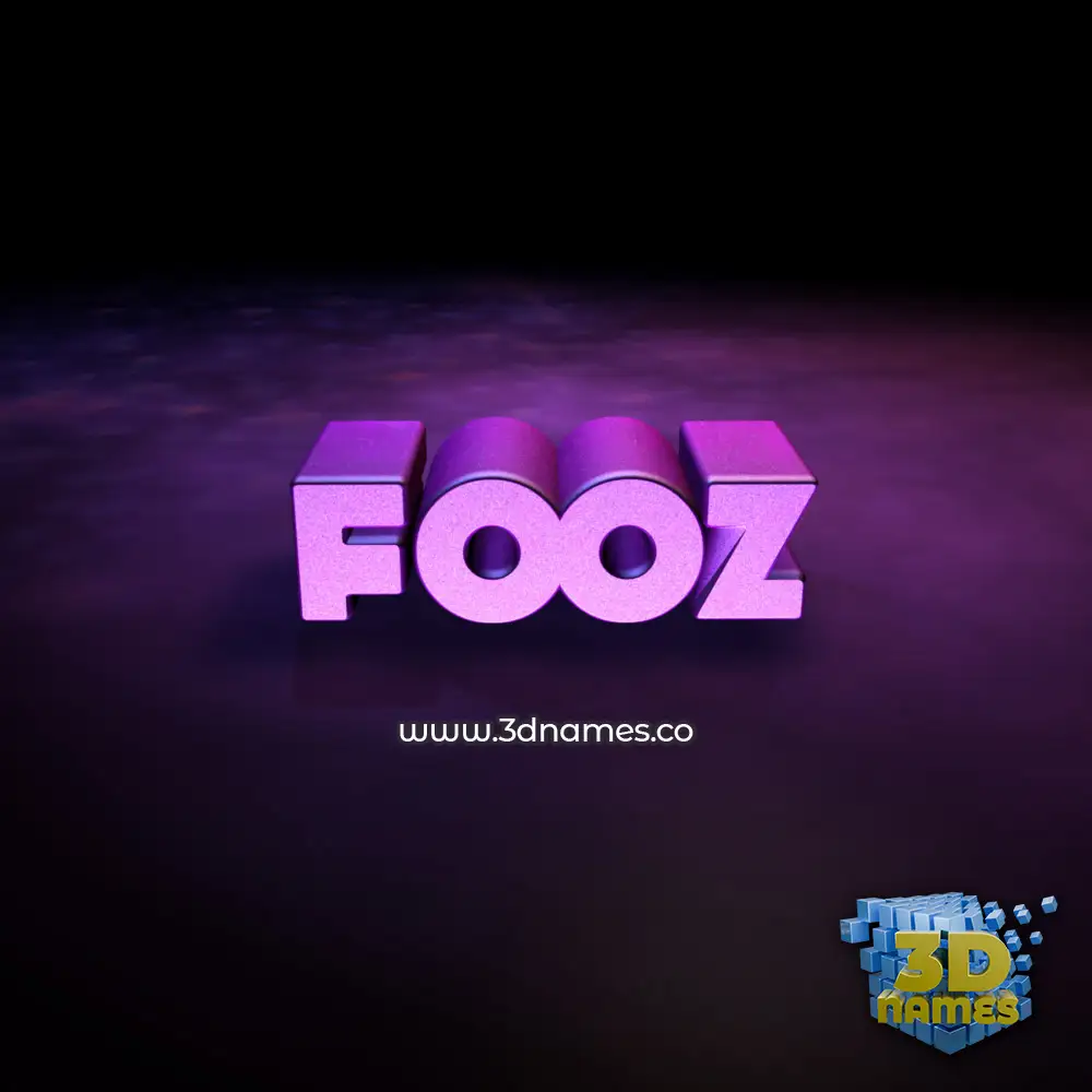 fooz in Big Purple style - 3D name wallpaper
