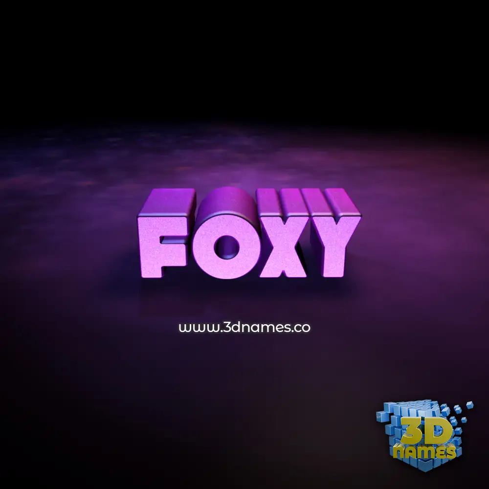 foxy in Big Purple style - 3D name wallpaper