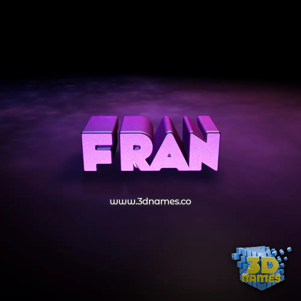fran in Big Purple style - 3D name wallpaper