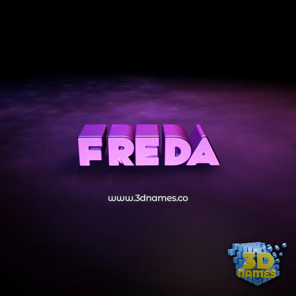 freda in Big Purple style - 3D name wallpaper