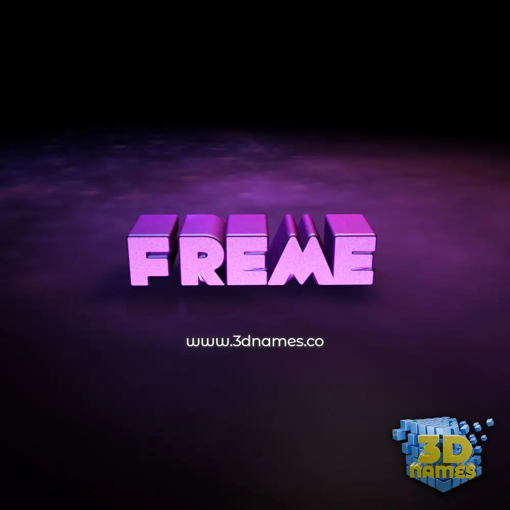 freme in Big Purple style - 3D name wallpaper