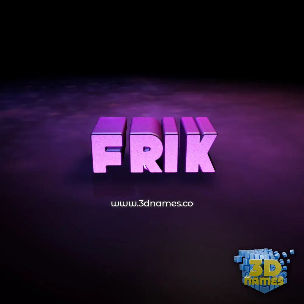 frik in Big Purple style - 3D name wallpaper