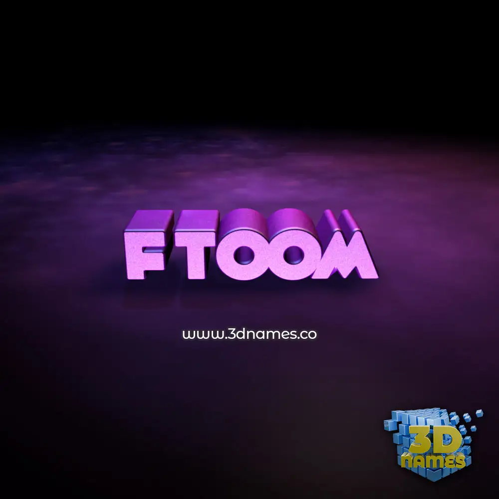 ftoom in Big Purple style - 3D name wallpaper