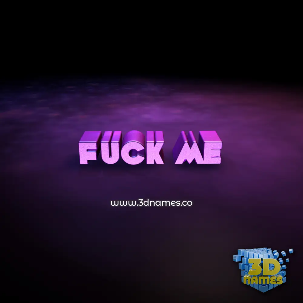 fuck me in Big Purple style - 3D name wallpaper