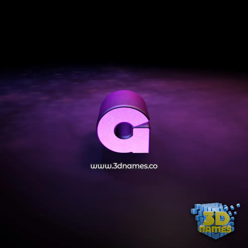 g in Big Purple style - 3D name wallpaper