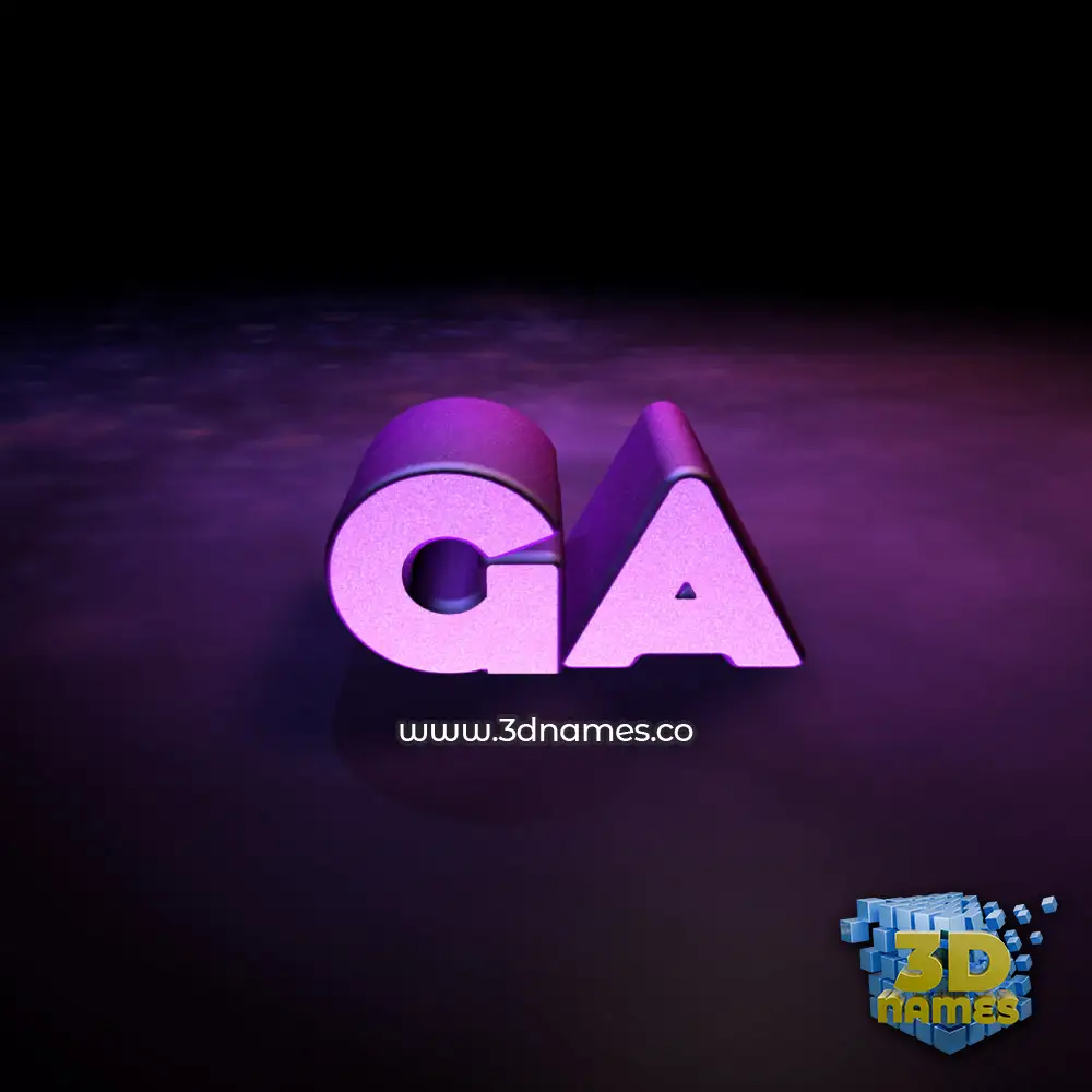 ga in Big Purple style - 3D name wallpaper