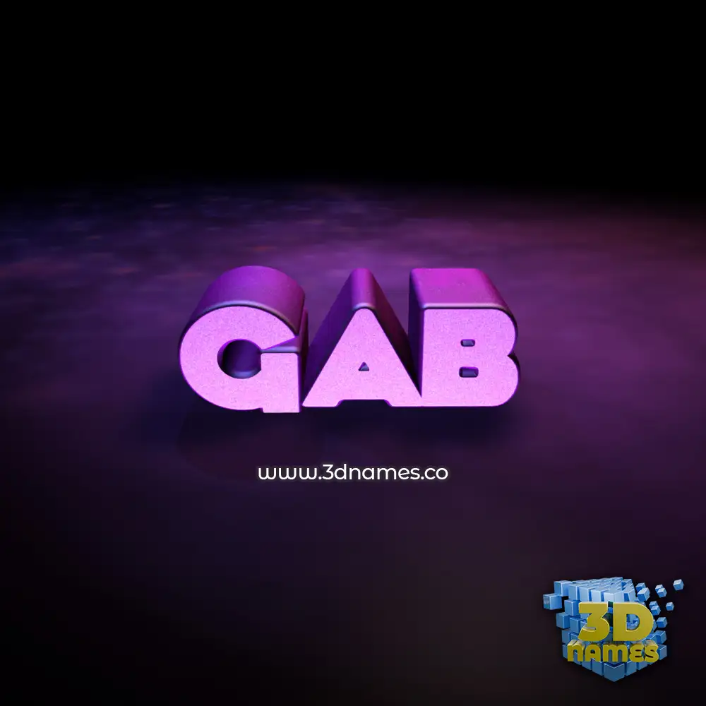 gab in Big Purple style - 3D name wallpaper