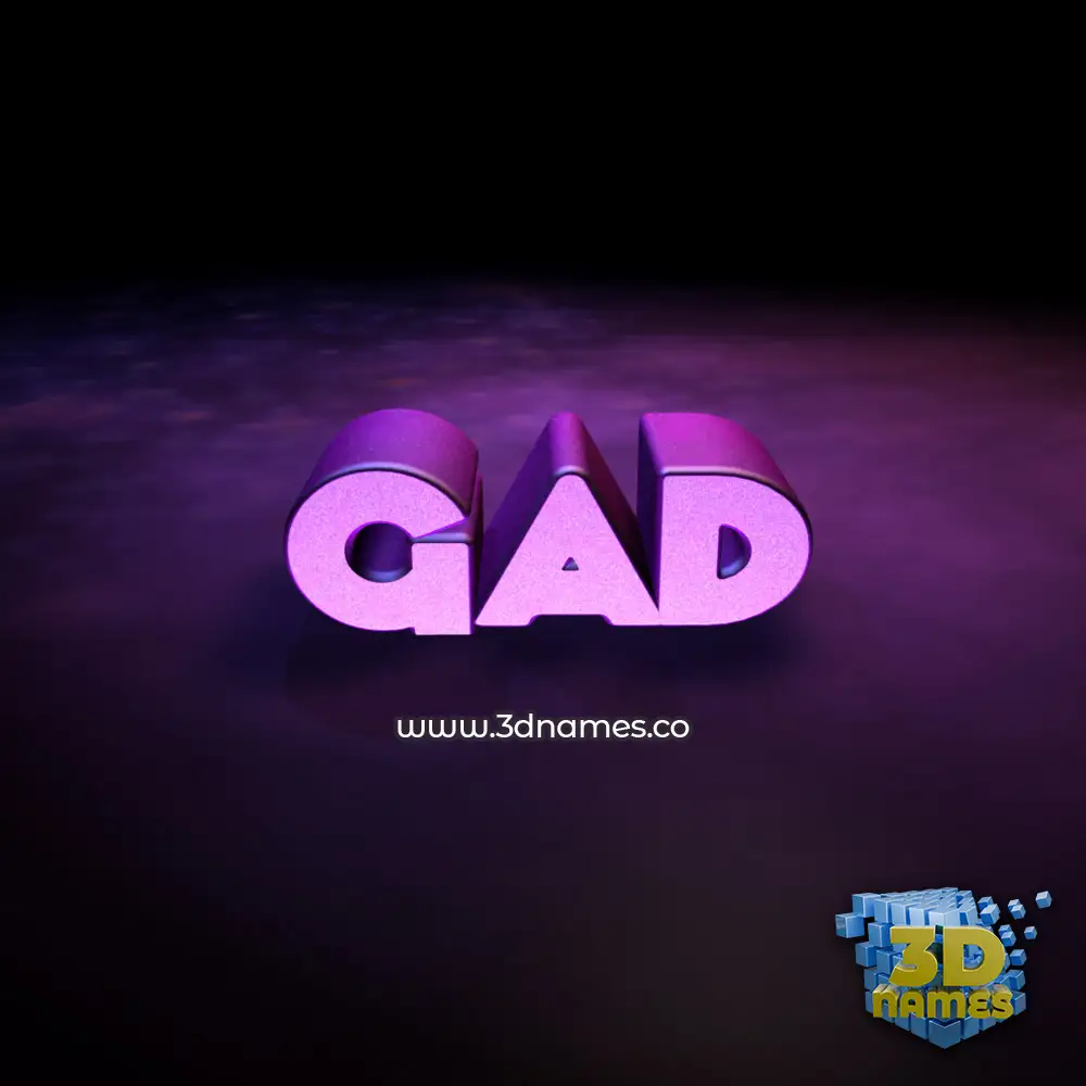 gad in Big Purple style - 3D name wallpaper