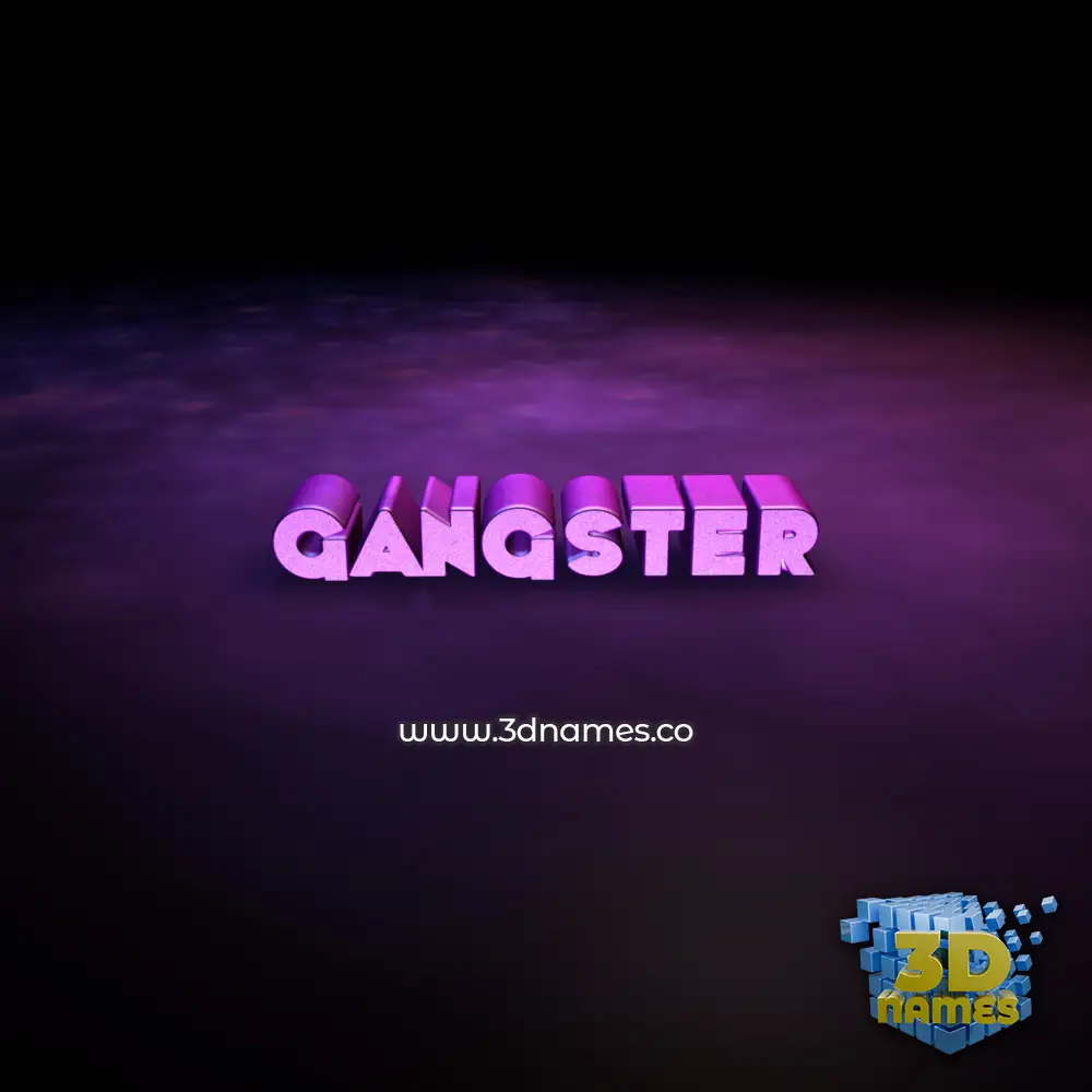 gangster in Big Purple style - 3D name wallpaper
