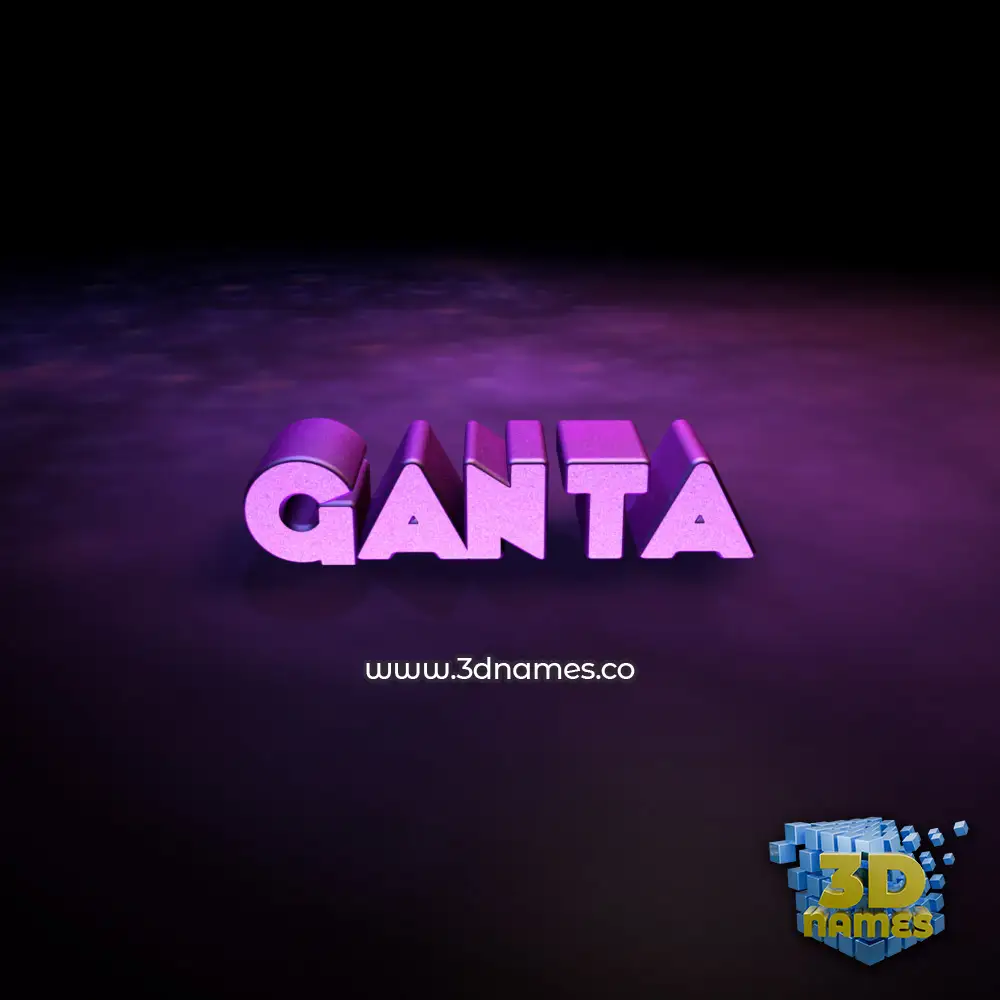 ganta in Big Purple style - 3D name wallpaper