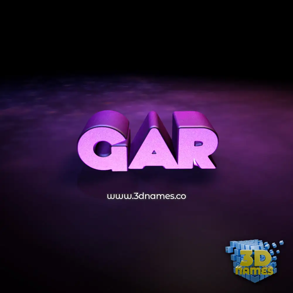 gar in Big Purple style - 3D name wallpaper