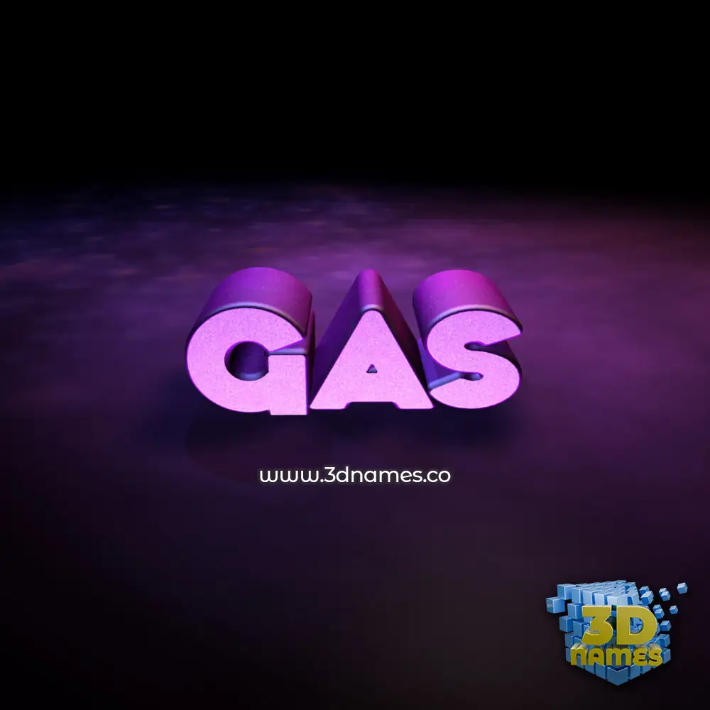 gas in Big Purple style - 3D name wallpaper