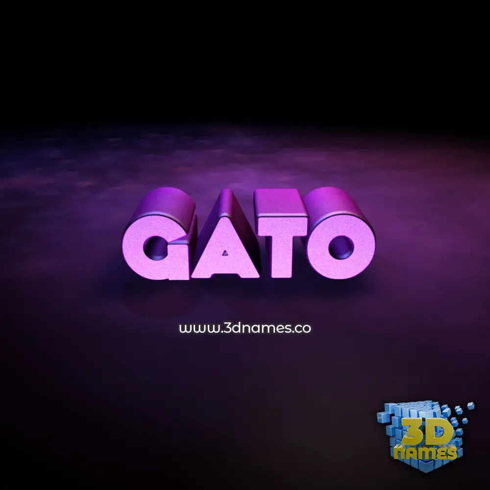 gato in Big Purple style - 3D name wallpaper