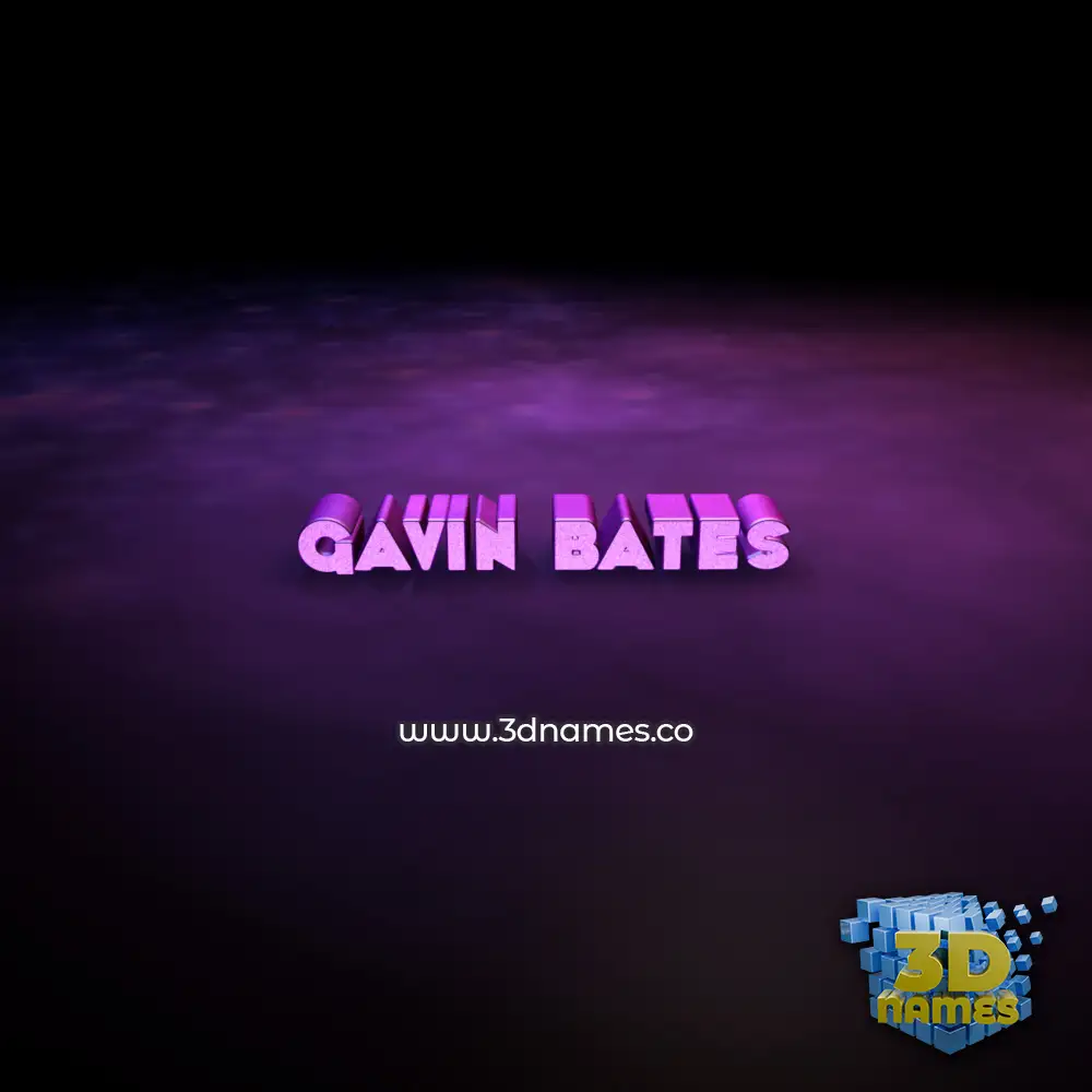 gavin bates in Big Purple style - 3D name wallpaper